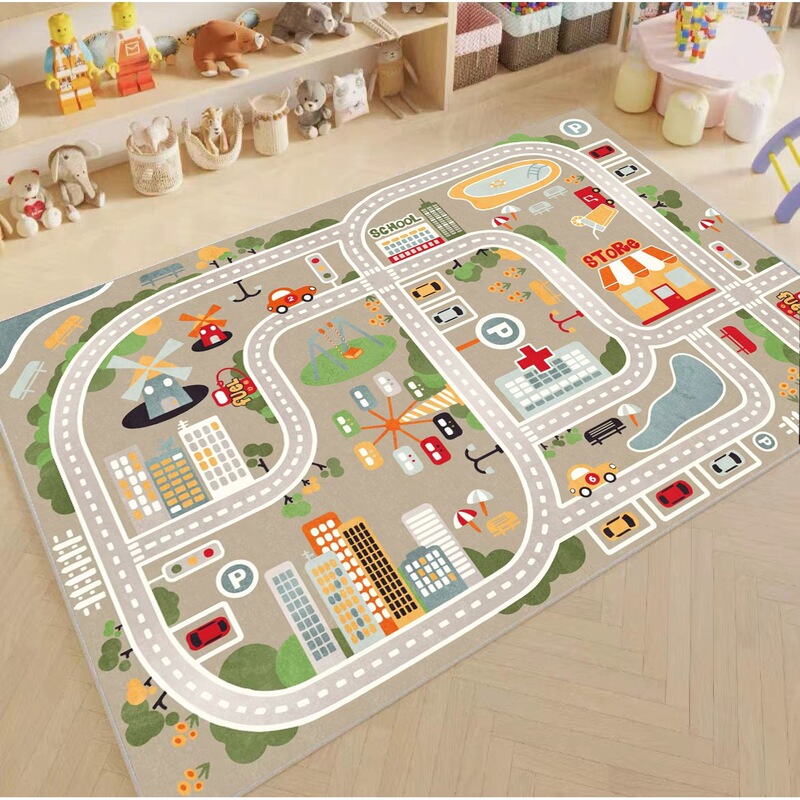 Children's Parking Lot Traffic Game Mat Carpet Boy Car Cartoon Road Track Carpet Lane Mat Children's Parking Lot Traffic Game Mat Carpet Boy Car Cartoon Road Track Carpet Lane Mat