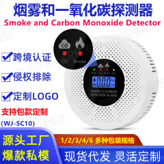 私模烟雾和一氧化碳探测器Smoke&CO报警检测仪2in1组合式跨境外贸
