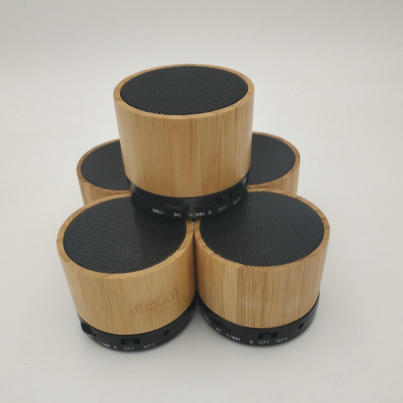 Fábrica directa S10 altavoces Bluetooth de madera ecológicos mini bambú tarjeta inalámbrica subwoofer sonido 1