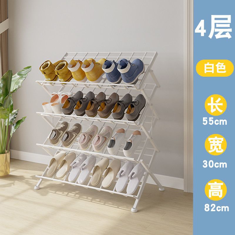 Estante de zapatos plegable sin instalación sala de estar de alquiler puerta de piso de almacenamiento de zapatos estante de almacenamiento plegable moderno simple