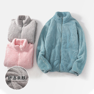 Top Liner Jacket with the Same Coral Fleece for Mountaineering, Ykk Fleece-Lined Women's Double-Sided Men's Zip-Up Fleece Jacket