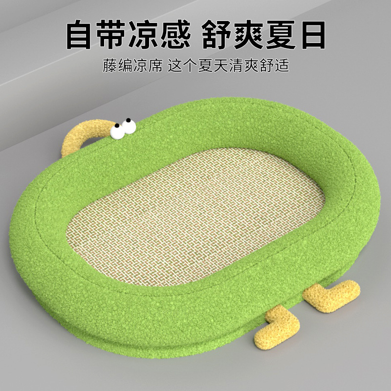 猫窝狗窝四季通用藤编凉席垫子猫窝狗窝降温散热冰爽舒适热销可爱|undefined