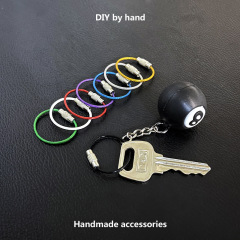 トランペットのキーホルダーカラーのゴムのステンレス線の輪のペンダントは手作りのdiyの金属の部品の鍵を掛けます。