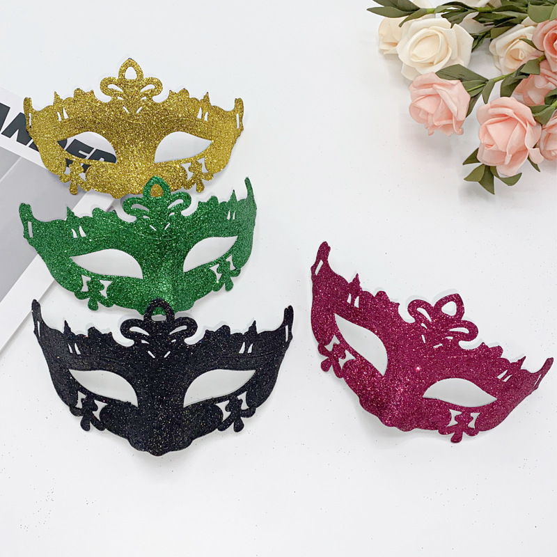 Máscaras negras de Halloween transfronterizas máscaras venecianas máscaras de hadas máscaras de alto valor de polvo