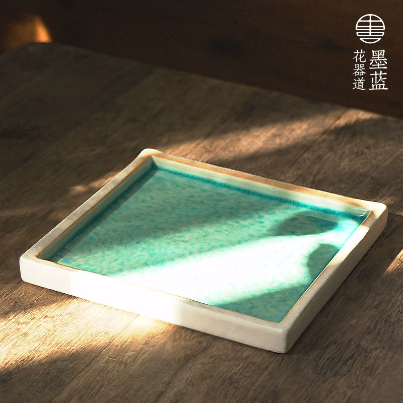 Water-Brasil деревянная квадратная керамическая мелкая тарелка простой внутренний балкон гостиная чайная комната кровать столешница декоративная основа