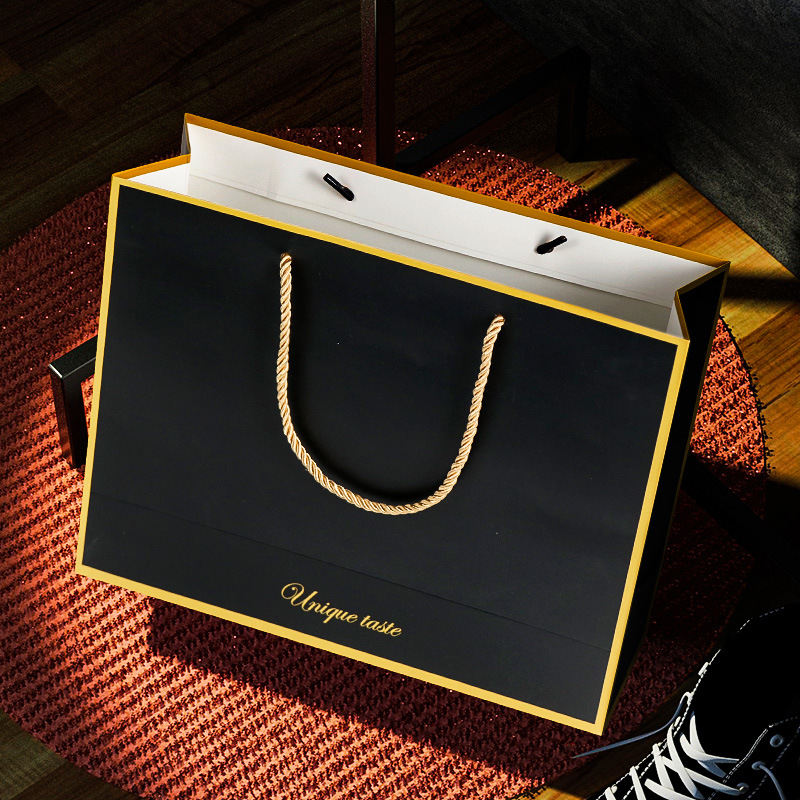 手提袋纸袋企业服装袋通用现货白卡覆膜袋购物礼品袋