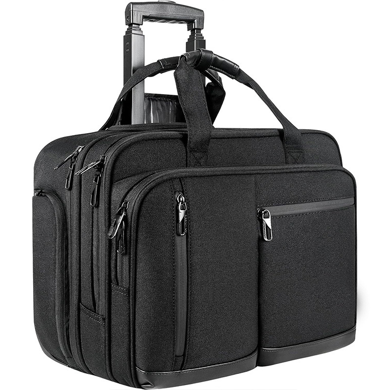 New cross-border laptop bag with wheels, stylish portable business briefcase, multifunctional teacher trolley bag