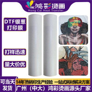 Cross-border dtf silver onion printing film glitter powder hot stamping film clothing flash printing pet heat transfer film 60cm * 100m