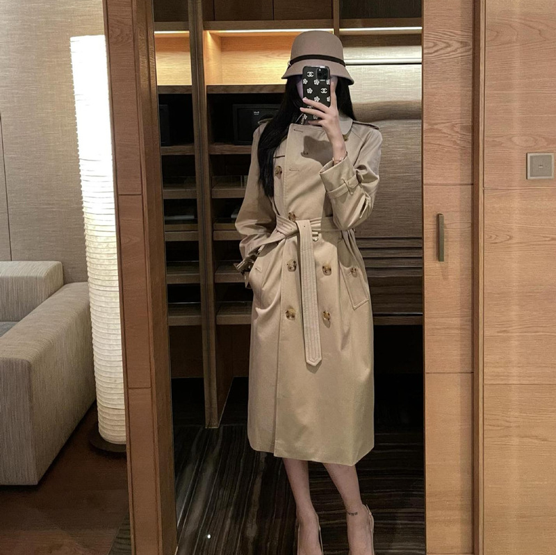 European High-End Version B Brand Waterloo Trench Coat for Women, Long Coat with a Luxurious Feel, Autumn and Winter British Style Double-Breasted European High-End Version B Brand Waterloo Trench Coat for Women, Long Coat with a Luxurious Feel, Autumn and Winter British Style Double-Breasted