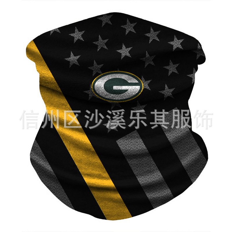 Máscara de impresión digital 3D para equipos de la NFL europeos y estadounidenses Montar al aire libre a prueba de polvo, protección solar, máscara deportiva a prueba de viento, se puede fijar Zhi