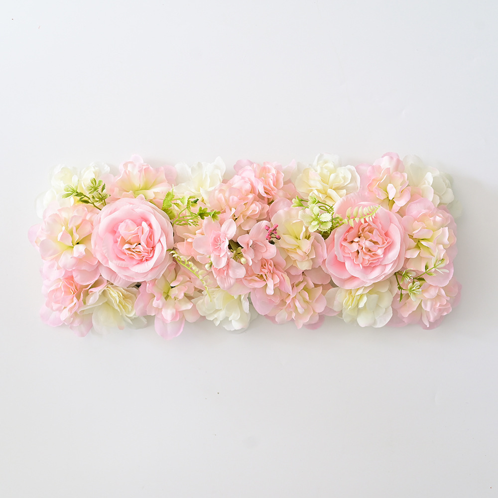 2025 Amazon nuevos productos transfronterizos bodas flores de bodas decoración de pared flores de seda rosa color macarón filas de suelo