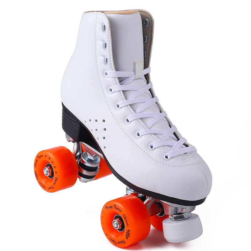 新款成人双排溜冰鞋儿童四轮滑鞋成年男女双排轮滑冰鞋闪光旱冰鞋