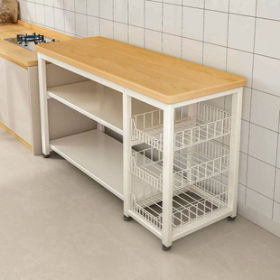 Cabinet Sideboard Multi-Functional Storage Rack Multi-Functional Vegetable Basket Vegetable Cutting Workbench Storage Rack with Door Side Cabinet