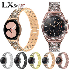 Applicable to Samsung Galaxy Watch4/5 Diamond-encrusted Strap 20/22mm Five-bead Full Diamond Metal Stainless Steel Band