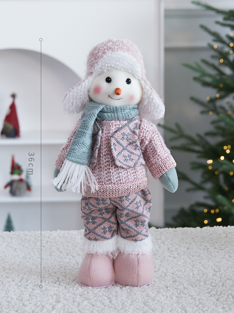 El conjunto de muñecas sin rostro de Navidad transfronteriza decora la Navidad rosa muñeco de nieve enano Papá Noel creativo Adornos navideños