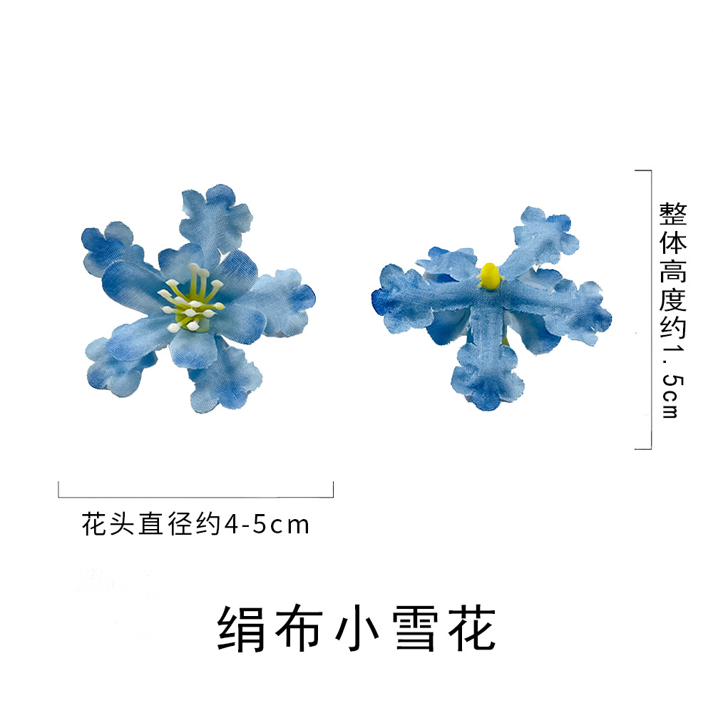 Paño de seda copo de nieve diy flor falsa sombrero de soltero ropa material bolsa accesorios Xunpu horquilla accesorios sala de bodas esparcir flores