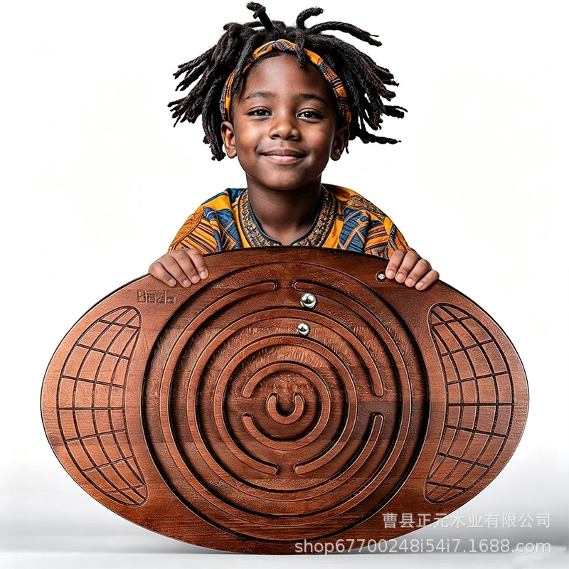 New Wooden Adult Balance Training Board, Household Children's Solid Wood Balance Board, Educational Wooden Maze Balance Board