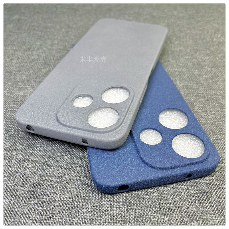 Gray Pure Color Simple and Suitable for Redmi 13 Mobile Phone Case Soft Shell Protective Cover Anti-Fall Frosted Light Ultra-Thin All-Inclusive Arc Edge