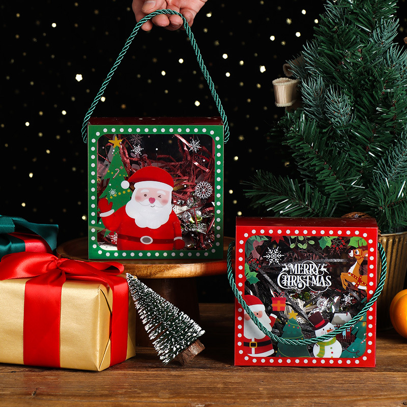 Christmas package transparent box snowflake crispy glutinous rice boat biscuits nougat milk dates baked pastries packaging box 2