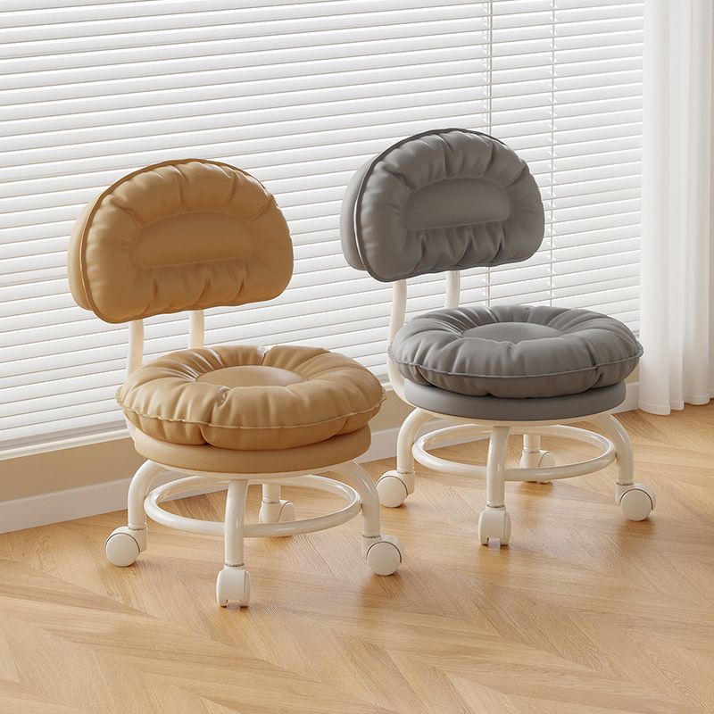Rueda universal taburete pequeño polea taburete bajo para niños pequeños taburete redondo manicuría costura móvil con muñeca giratoria ligera