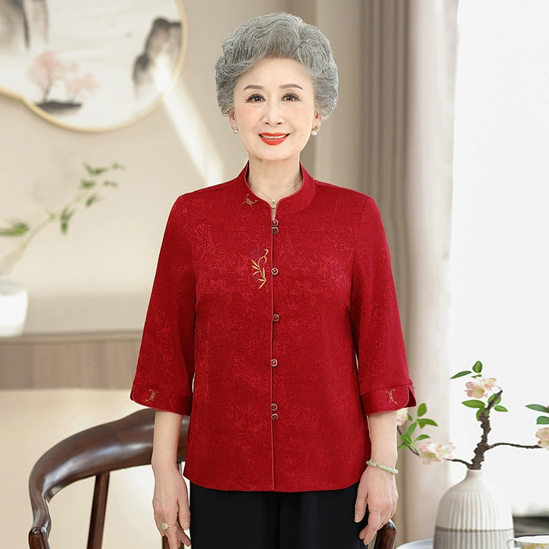 Летняя одежда для пожилых людей, рубашки для бабушек, свадебные банкеты для тещи, свадебные платья на день рождения, рубашки для старух для пожилых людей.