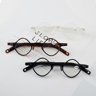 TR90 Blue light Presbyopic glasses 2065 personality Diamond Small square Presbyopia glasses the elderly Retro Blue light glasses