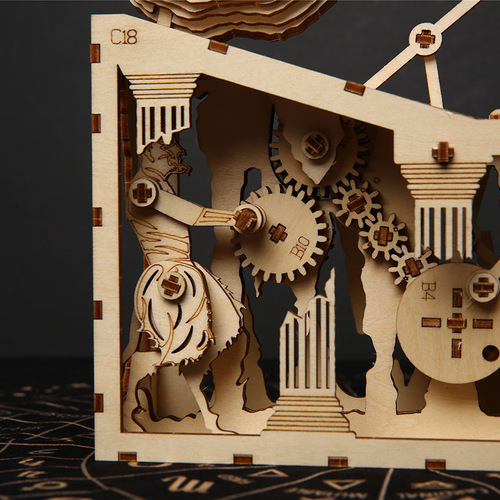 Cross-border new product Sisyphus wooden puzzle toy for children DIY wooden puzzle toy desktop decoration