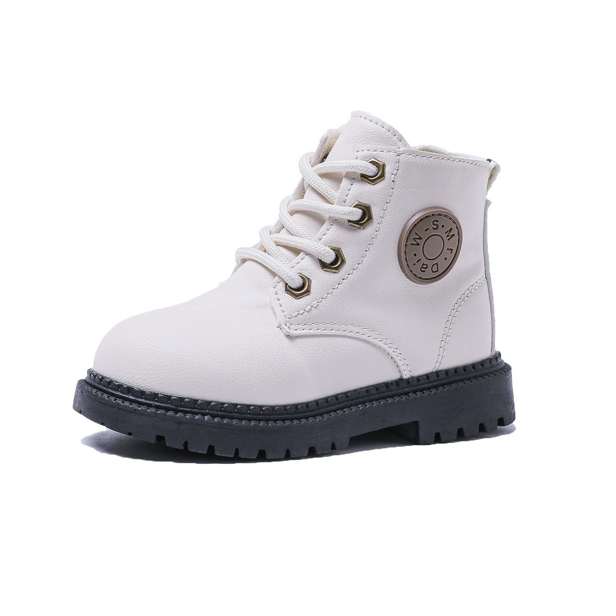 Martens non‑slip breathable boots, unisex kids and youth, white/black, lightweight 0.5 kg