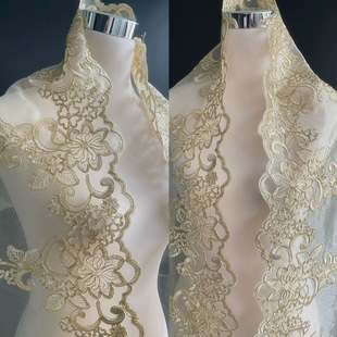 35cm apricot yarn bottom tea golden car bone lace performance clothing curtain wedding dress car bone lace accessories