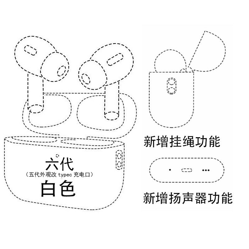 Huaqiangbei 第 4、5、7 世代 Air Jerry Zhongke Yuehu は、Apple pro2 ノイズリダクション Bluetooth ヘッドセットのクロスボーダーに適しています|undefined
