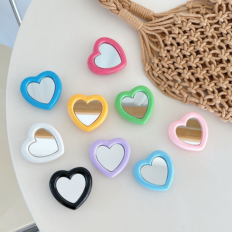 Color Mirror Love Mobile Phone Airbag Bracket South Korea Ins Style Adhesive Walkman Chasing Drama Bracket Makeup Mirror
