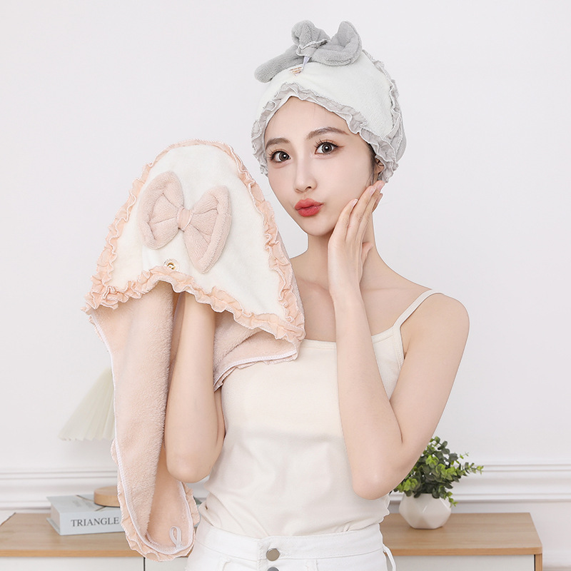 2025 nuevo sombrero de cabello seco sombrero de baño mariposa mujer súper absorción de agua secado rápido engrosado lindo toalla de cabello seco toalla de cabello largo