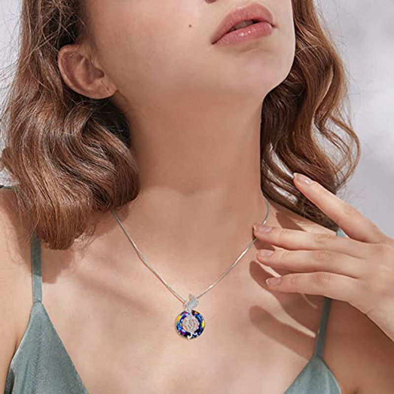 New Firebird Crystal Pendant Necklace Women's Colorful Phoenix Earrings 93 71COt+TrsUL._AC_UY535_