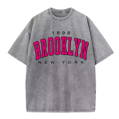 クロスボーダー220グラム純綿重ポンド作り古い半袖tシャツワックス染めアニメ純綿tシャツゆるいoversize