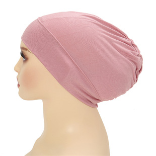 AliExpress new elastic cloth forehead Indian hat modal headscarf hat Muslim base hat in stock