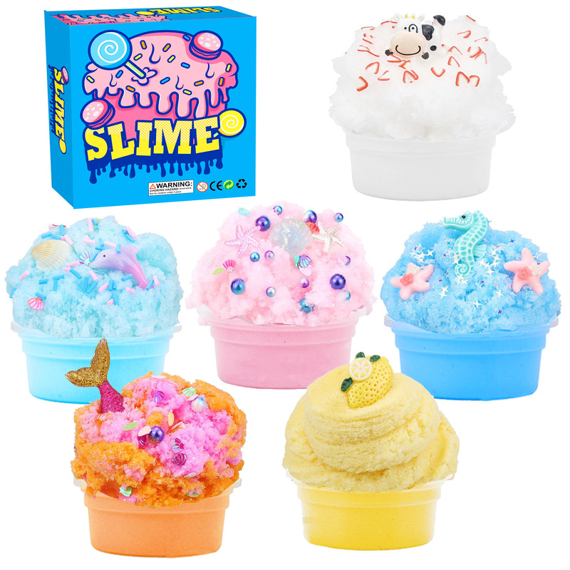 High Quality Brushed Cloud Mud Ocean Cartoon slime Brushed Mud slime Amazon Colored Mud Manufacturer 60ml