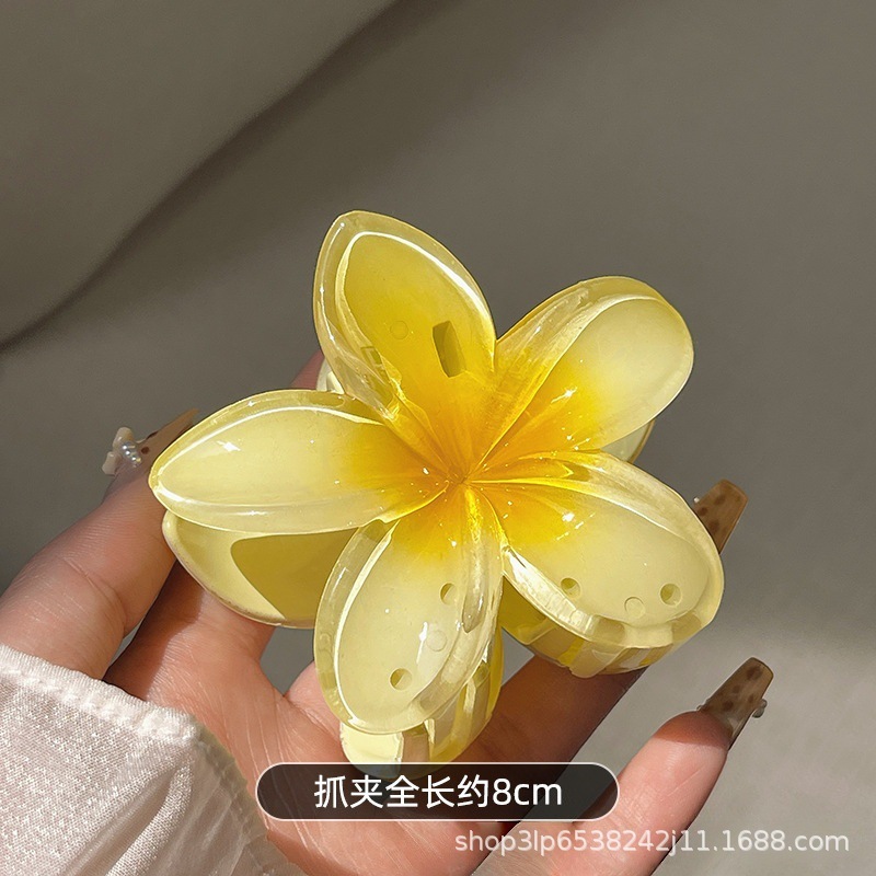 8cm/4cm ヨーロッパとアメリカの国境を越えた売れ筋フラワーサイドヘアピン、女性らしく高級感のあるプルメリアグリッパー、後頭部用|undefined