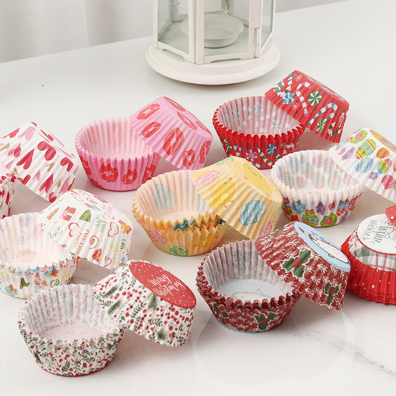 Día de San Valentín titular de papel de pastel de cubo de PVC patrón de papel de envolver al azar Directo de fábrica a prueba de aceite de alta temperatura pastel