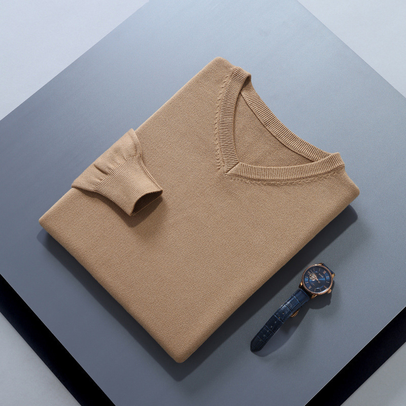 Fall/Winter 2024 Men's V-neck Sweater Pullover Men's Sweater plus size Long Sleeve Basic Knitted Base Shirt Fall/Winter 2024 Men's V-neck Sweater Pullover Men's Sweater plus size Long Sleeve Basic Knitted Base Shirt