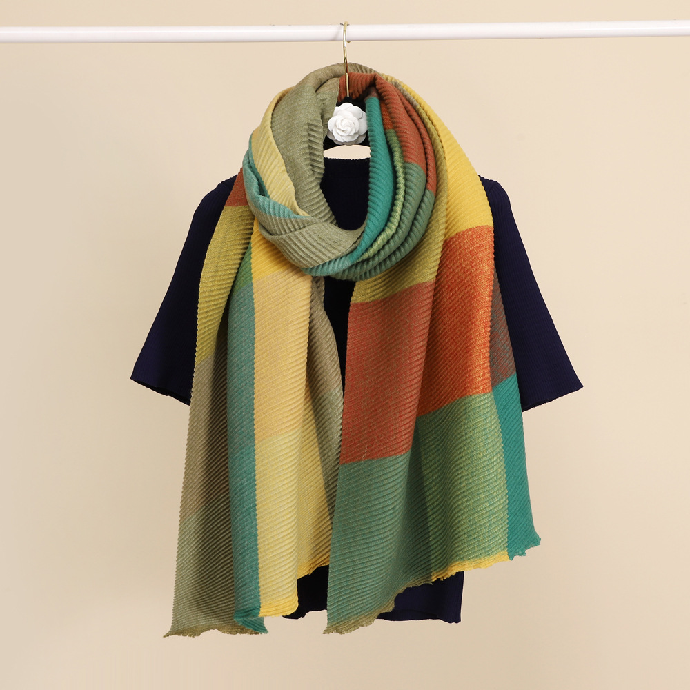 Women's Fashion Color Block Imitation Cashmere Pashmina Scarves display picture 26