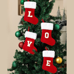 クロスボーダー消費クリスマスレターソックスクリスマス装飾刺繍クリスマスソックスキャンディクリスマスペンダントギフトバッグ
