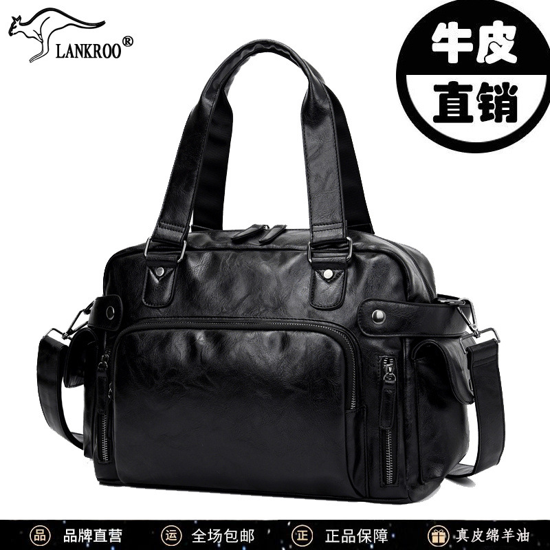 부드러운 소가죽 비즈니스 남성용 가방, 천연가죽 핸드백, 남성용 숄더백, 크로스백, 서류가방, 컴퓨터가방, 백팩
