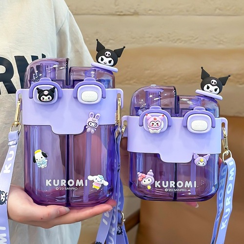Sanrio children's water cup for school special large-capacity student straw double drinking cup summer kindergarten kettle