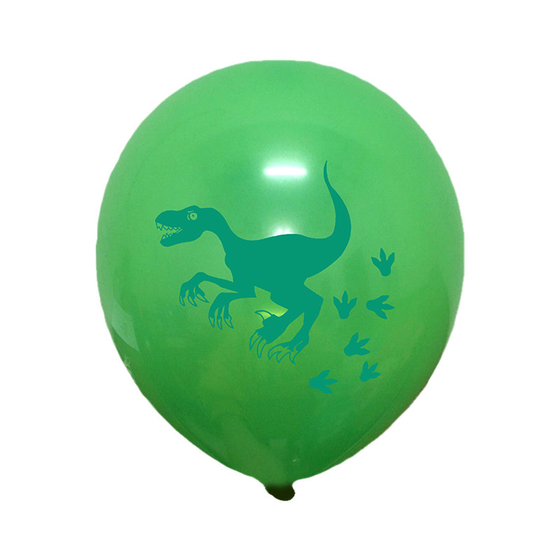 Amazon transfronterizo 12 pulgadas dinosaurio tema látex globo traje verde selva fiesta de cumpleaños decoración globo