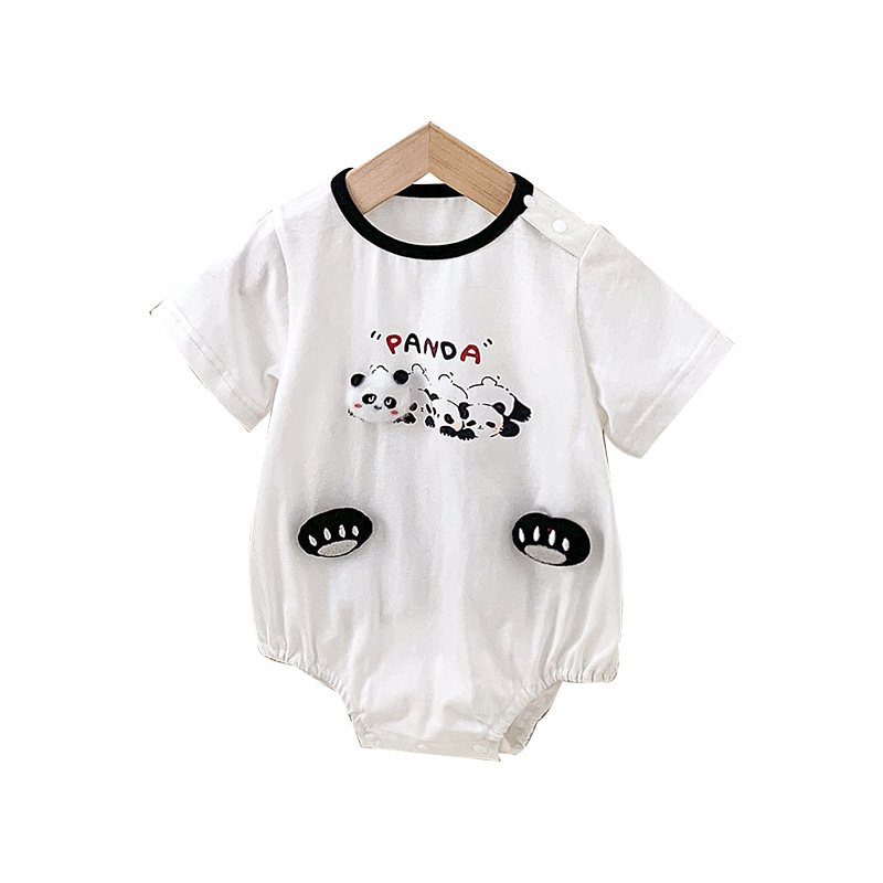 여름 옷 남성  슈퍼 귀여운 귀여운 동물 모양 보름달 백일 밖으로 등반 옷 여름 얇은