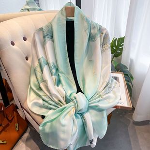 Spring and Summer New Style Silk Scarf Long Fashion Travel Shawl Printed Lijing Forged Scarf Mother's Versatile Scarf for Women