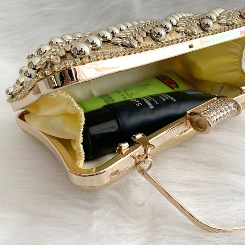 New European and American diamond-encrusted banquet bag factory wholesale fashion ladies box bag trend elegant simple clutch bag
