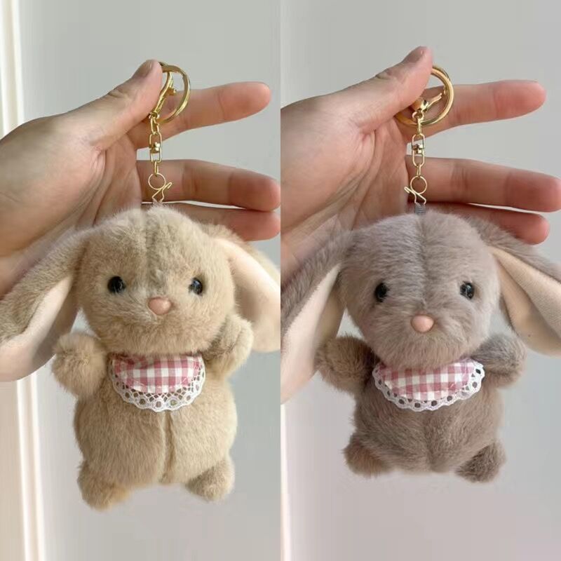 かわいいウサギのぬいぐるみのキーホルダーカップルのバッグのペンダント|undefined