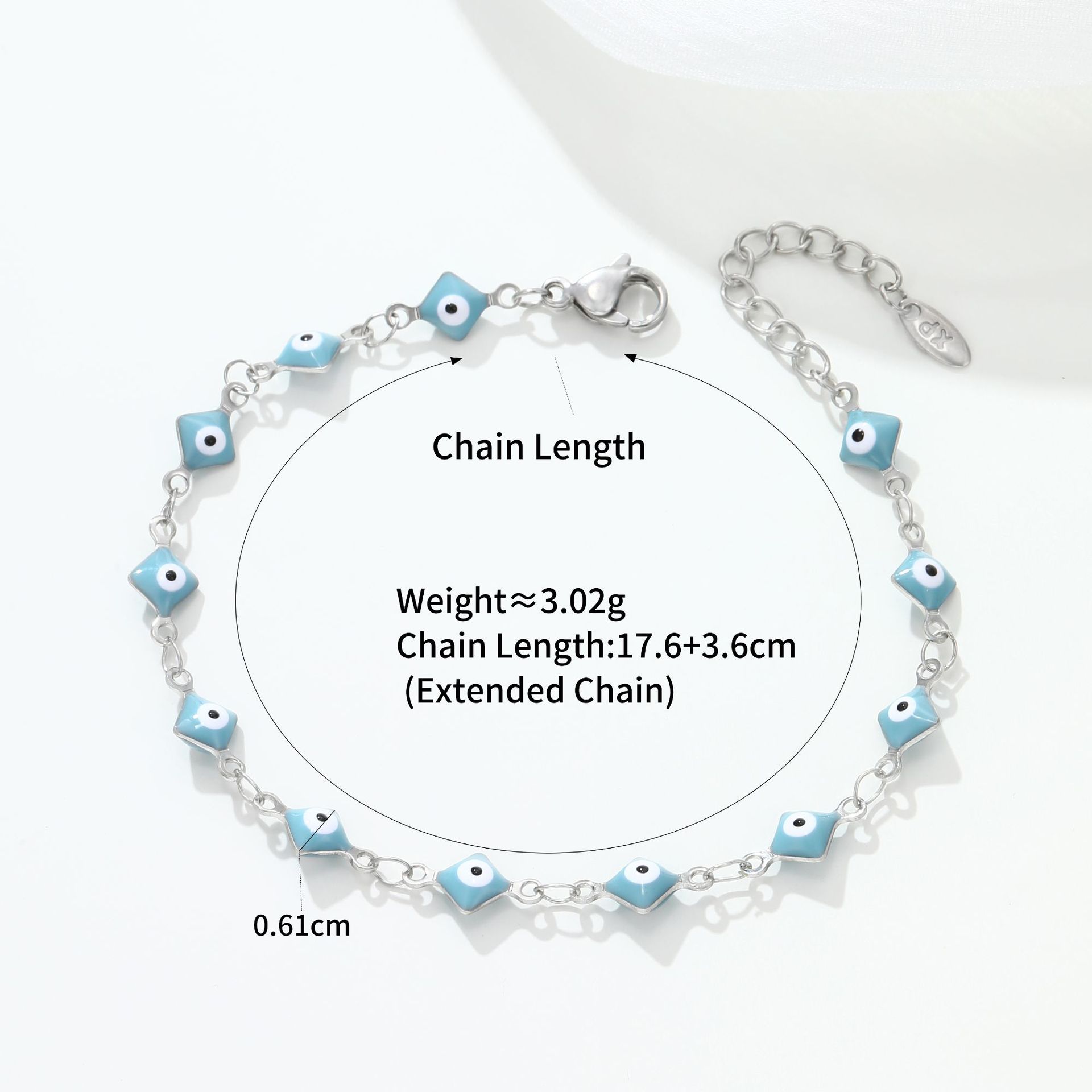 Pulsera de Ojo de Demonio de Aleación, Hueco, Galvanizado