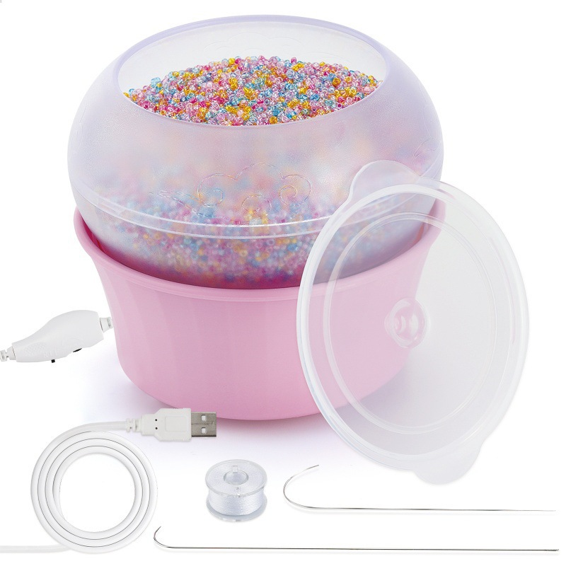 Nueva máquina de abalorios eléctrica de comercio exterior, enhebrador de abalorios automático, herramienta de abalorios de bricolaje, enhebrador de abalorios